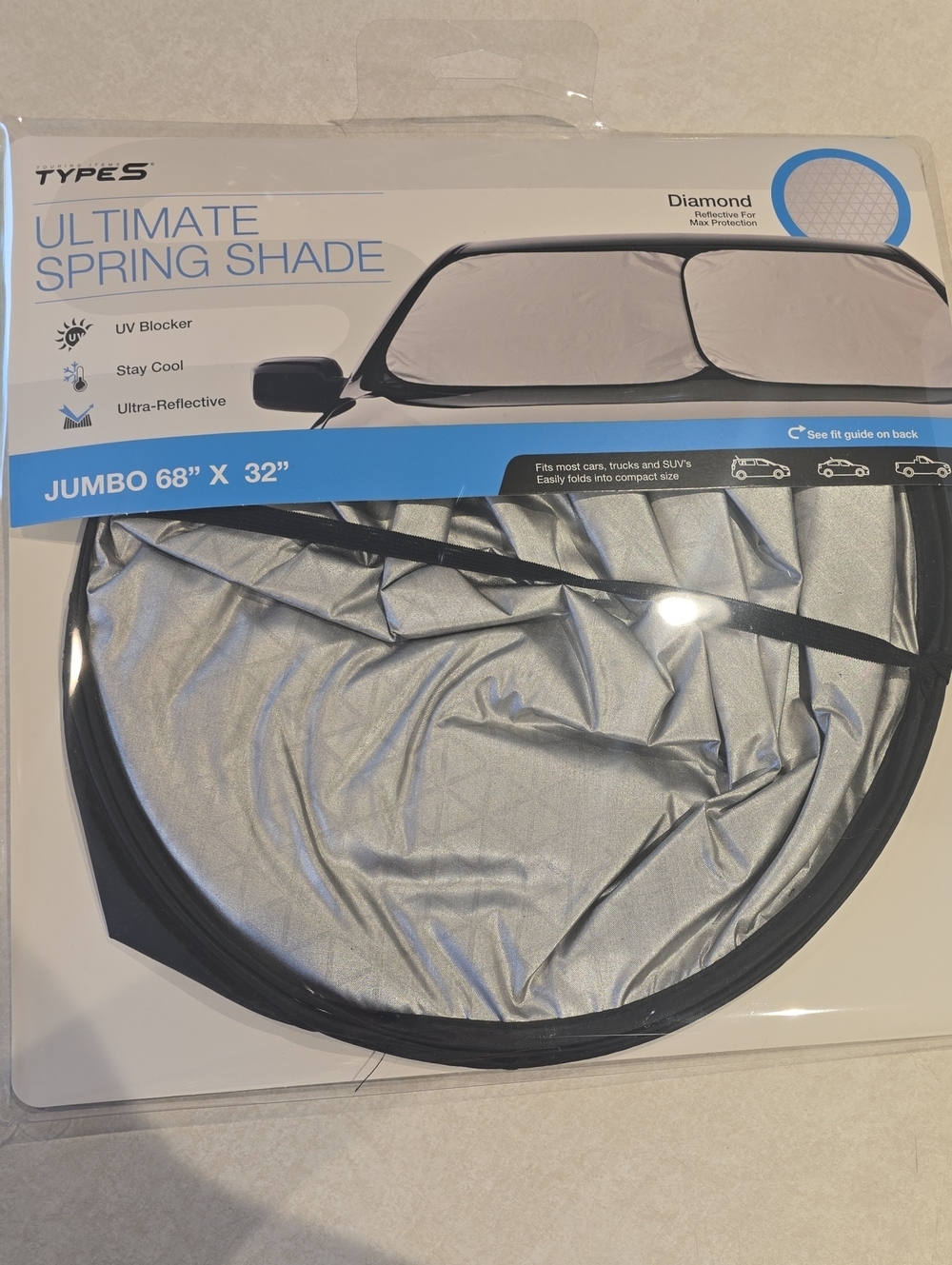Type S Ultimate Spring Shade Car Windshield Shade